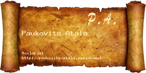 Paukovits Atala névjegykártya